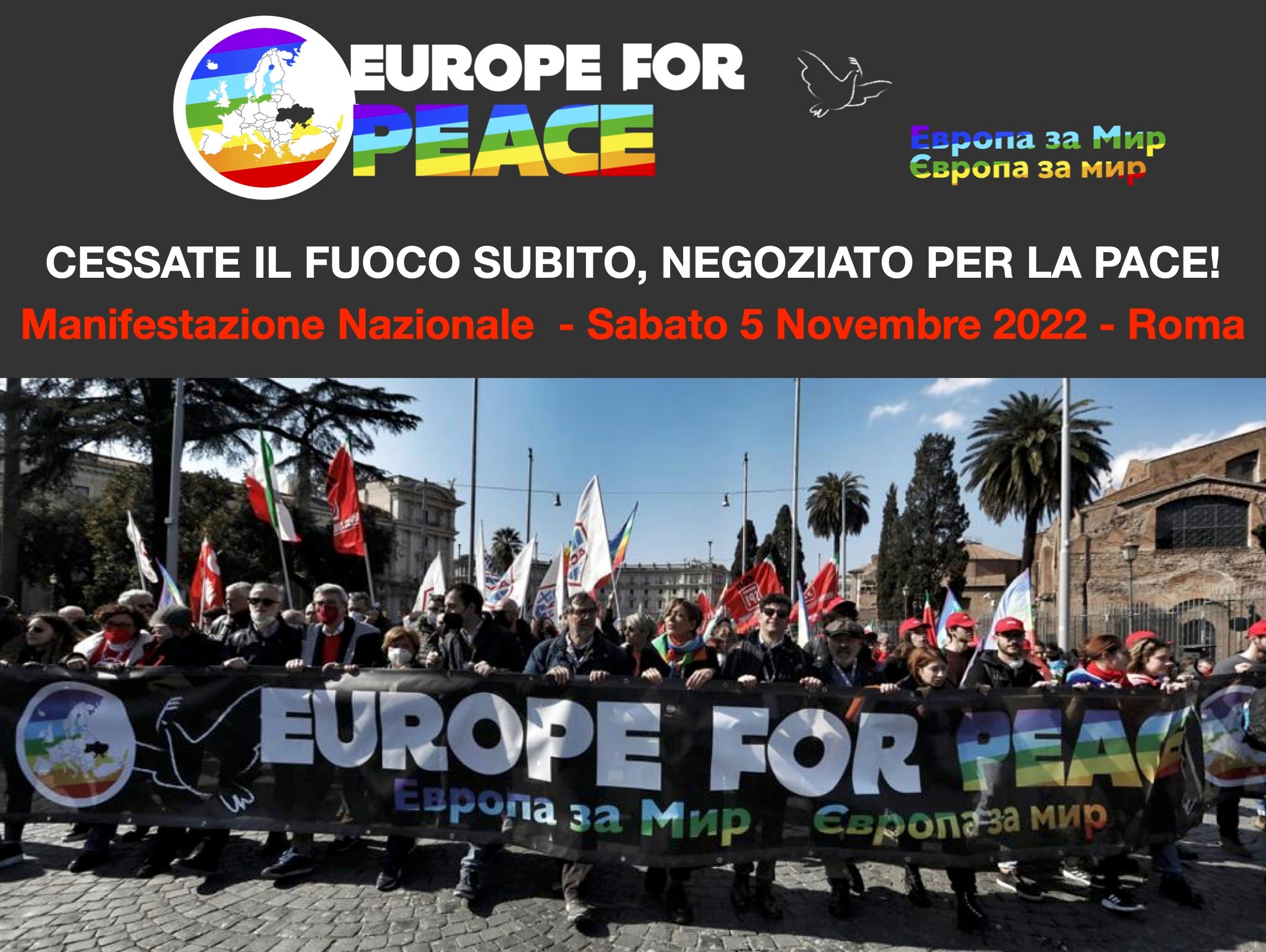 Riuscito il ritrovo NoWar, rilanciato l’invito a manifestare per la Pace a Roma