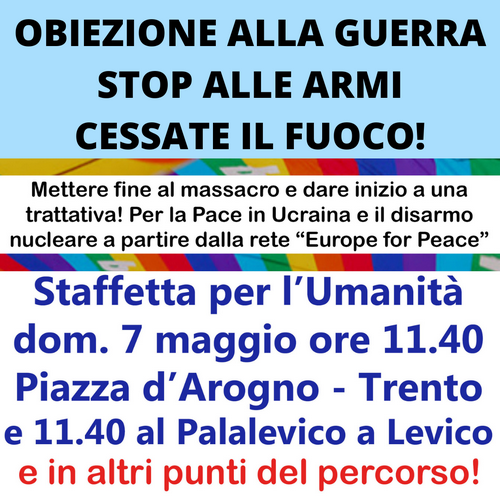 Staffetta per l’Umanità, anche il Trentino per la Pace